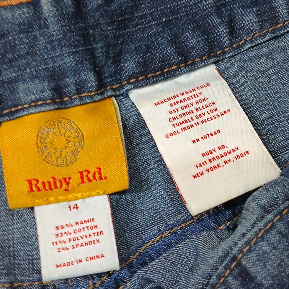 Ruby Rd Womens Jean Capris..14 - Picture 4 of 6